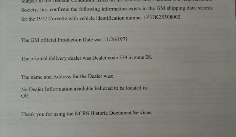 Chevrolet Corvette C3 Stingray BJ 1972 Anthrazit voll